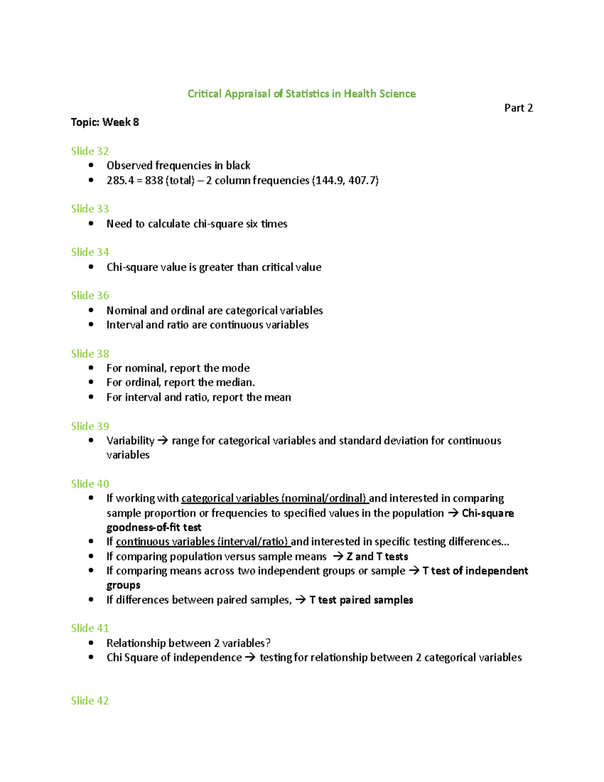 Critical Appraisal Of statistics In Health Science lecture 8 part 2 Critical Appraisal Of statistics In Health Science lecture 8 part 2