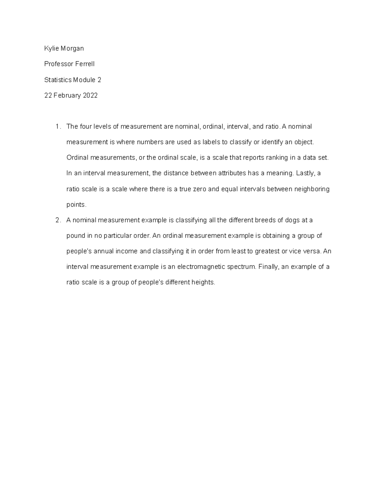 Module 2 - Statistics Psychology with Dr. Jason Ferrell - Kylie Morgan ...