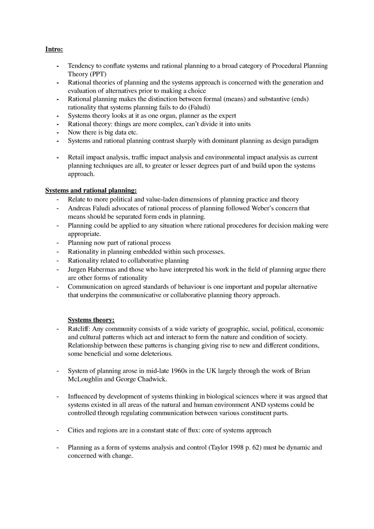 Systems and rational planning - Systems and rational planning contrast ...