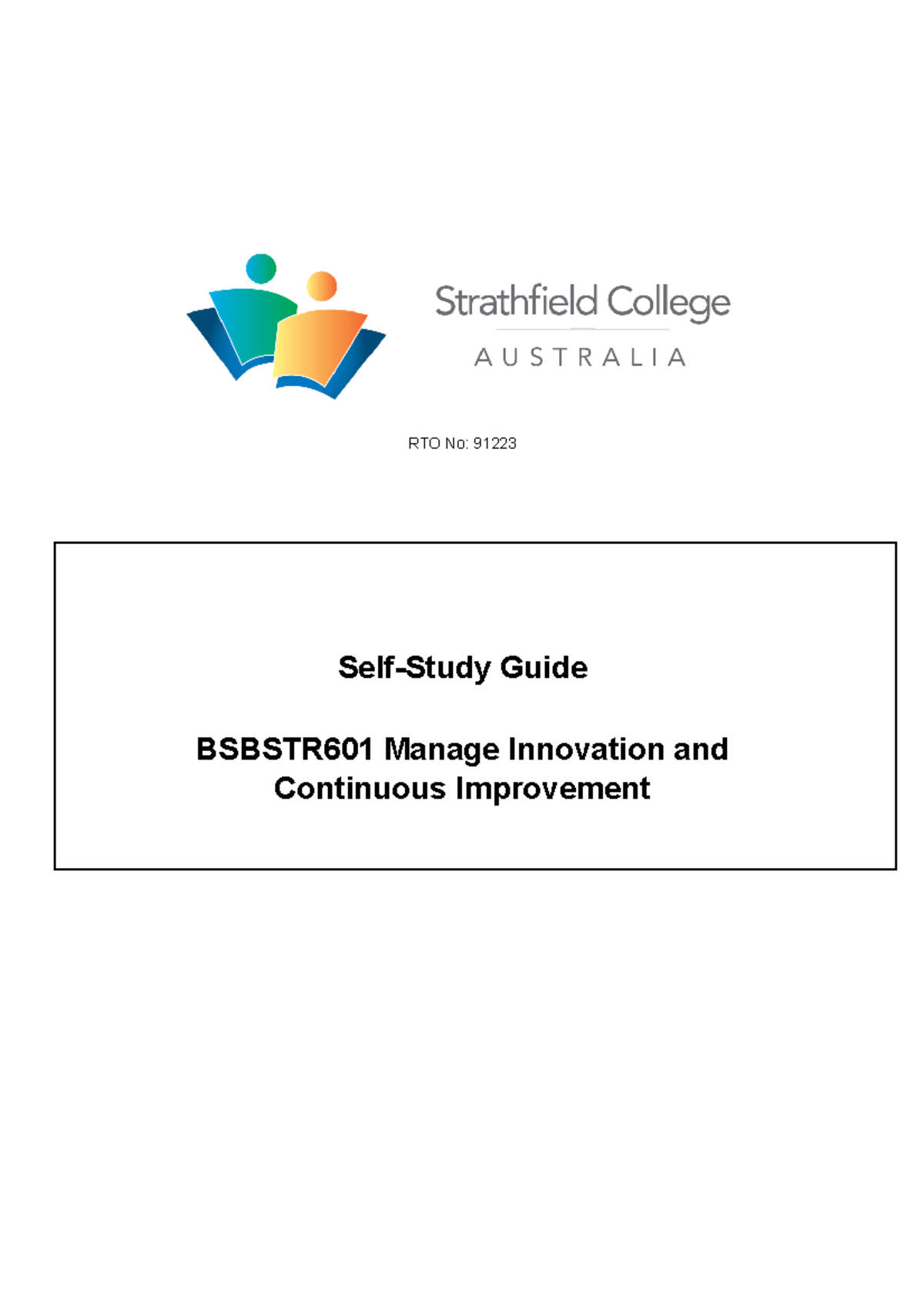 Bsbstr 601 Self-Study Guide - 4765 - UWS - Studocu