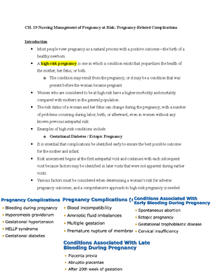 Ch. 20 Nursing Mgnt Of The Pregnancy At Risk - Nursing Management Of ...