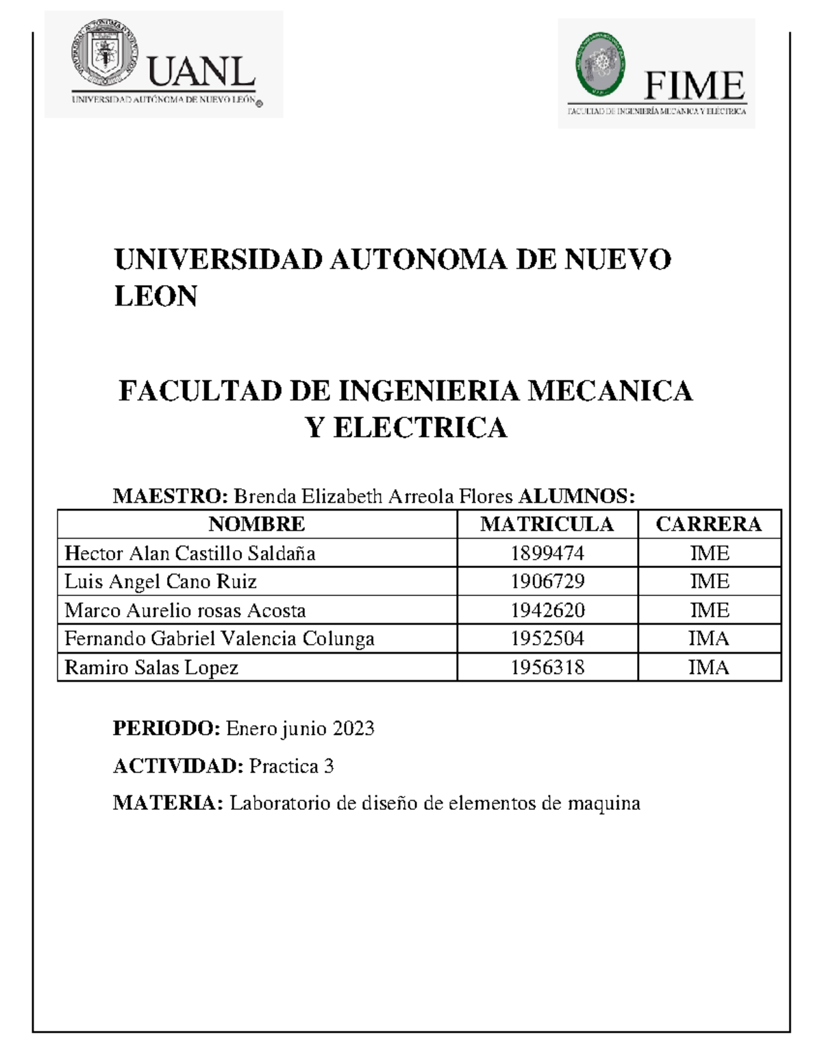 403 Practica Universidad Autonoma De Nuevo Leon Facultad De Ingenieria Mecanica Y Electrica 9690