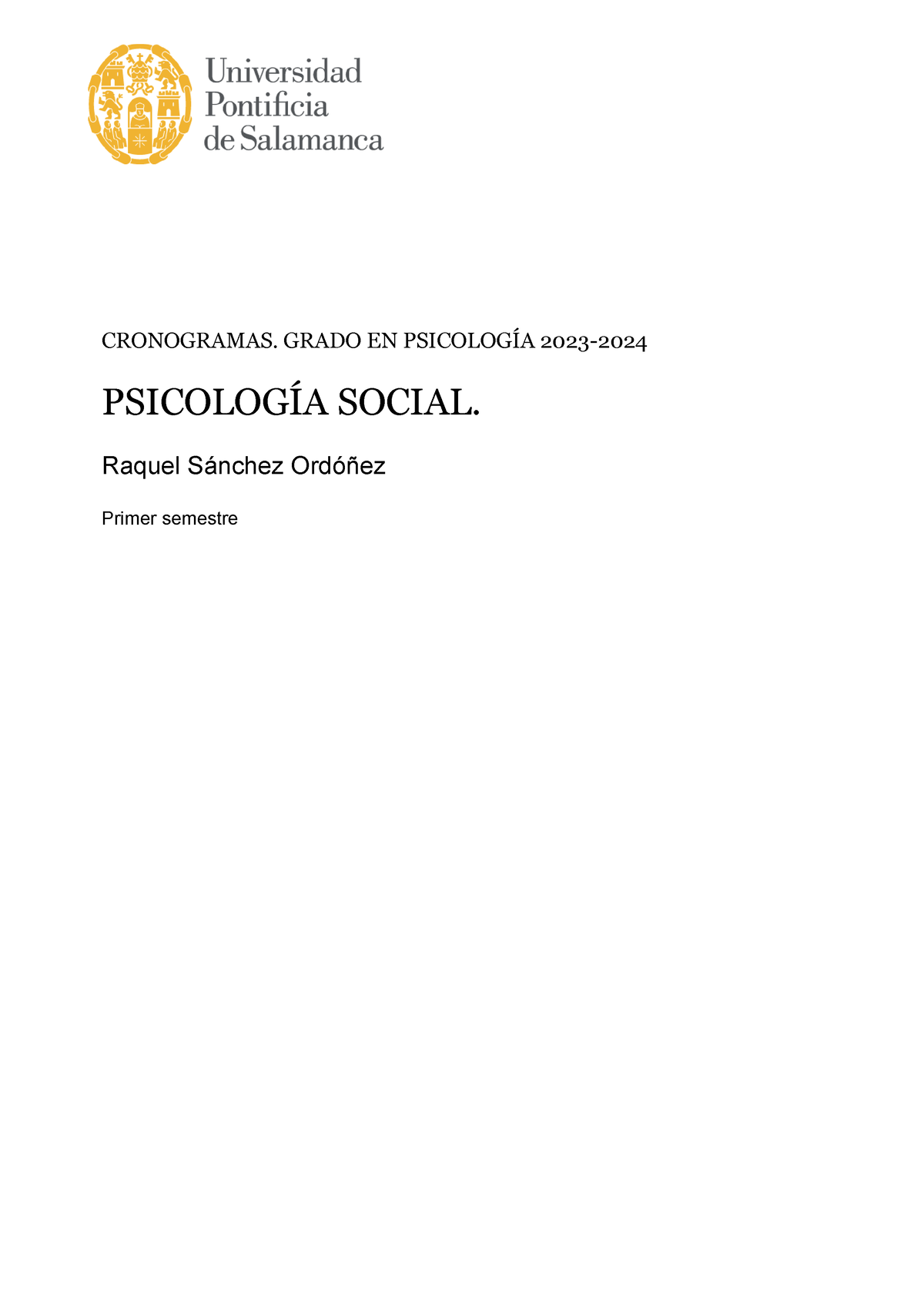 Psicolog A Social Primer Semestre Psicolog A Social Cronogramas Grado En Psicolog A