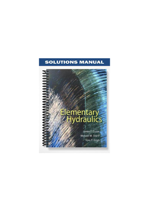 Chapter 1 Solution Manual- Elementary Hydraulics-Cruise - CHAPTER 1 ...