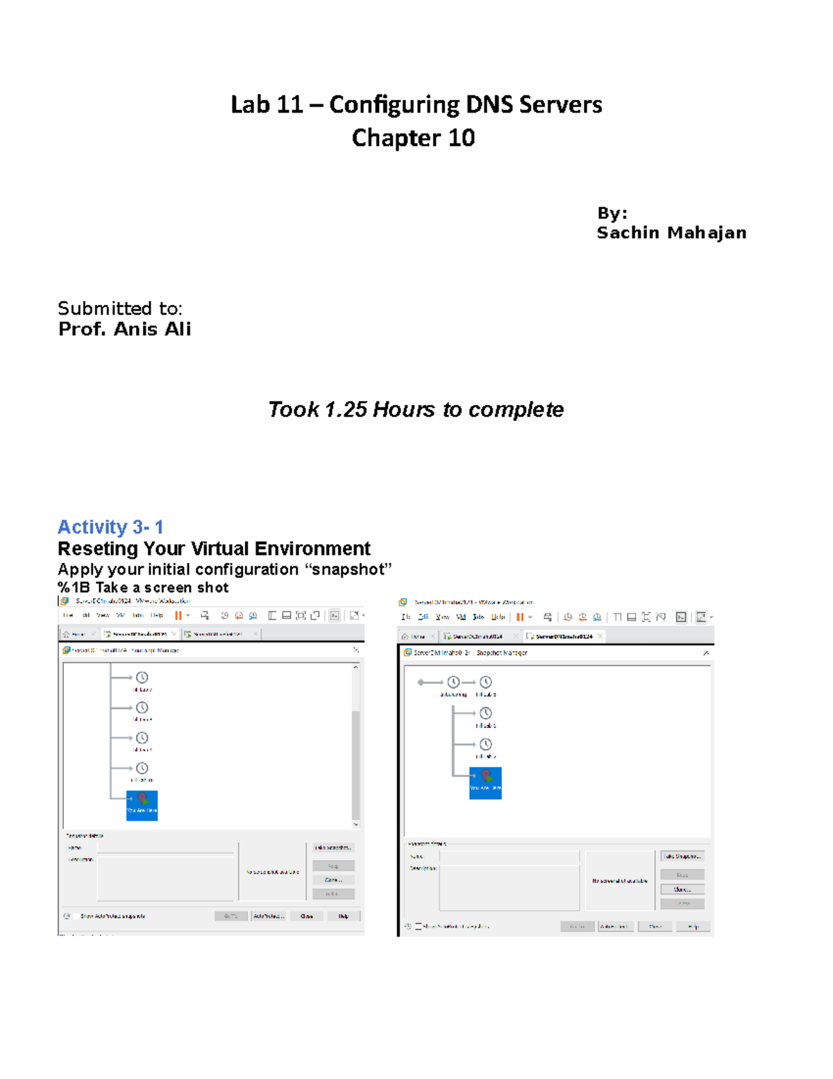 Lab11 - CST8239 And CST8200 - CST8239 - Lab 11 – Configuring DNS ...