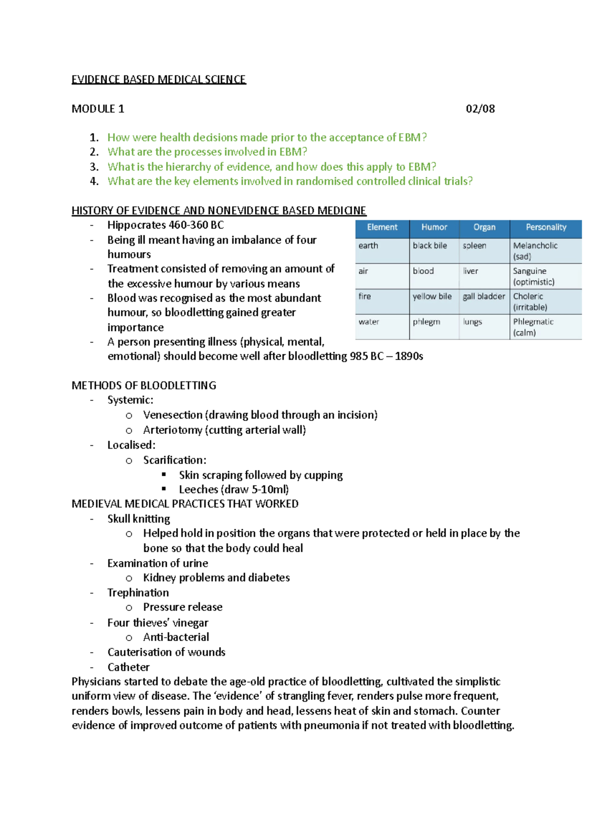 Evidence Based Medical Science Statistics Notes - 91175 - Studocu