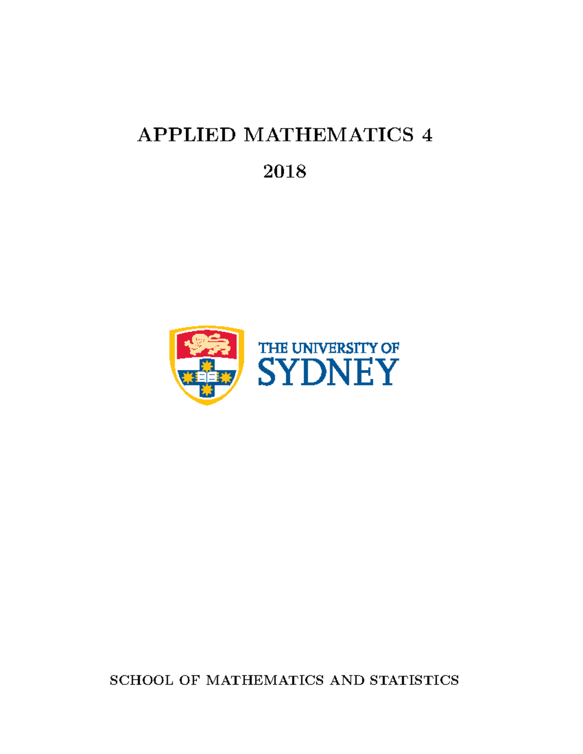 Maths-applied-honours - APPLIED MATHEMATICS 4 2018 SCHOOL OF ...