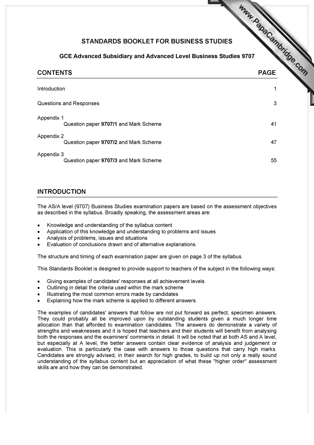 9707-Standards Booklet GCE Advanced Subsidiary And Advanced Level ...