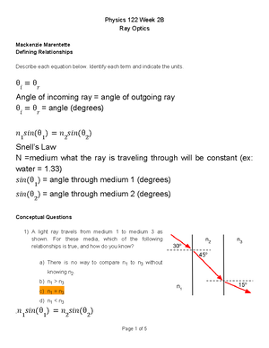 Copy of Homework Week 1B - Physics 122 Week 1B Diffraction and Thin ...