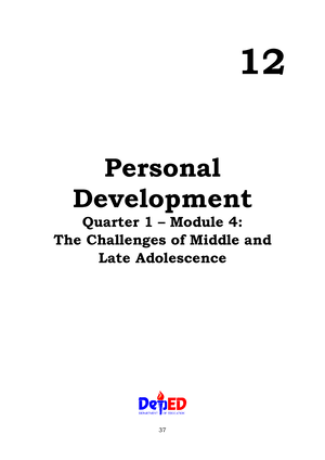 6 Q1 Per Dev - Module 6 Quarter 1 Personal Development - 12 Personal ...