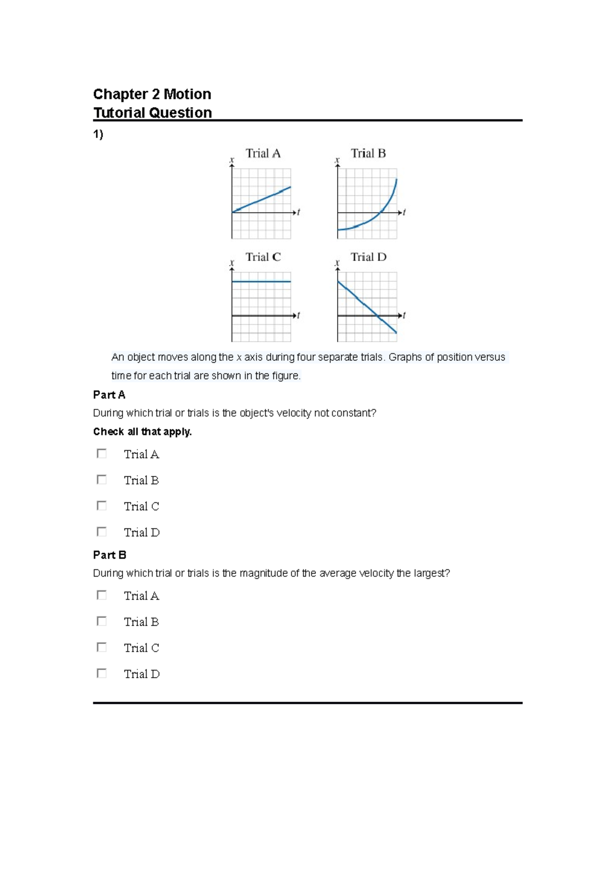 Chapter 2 Motion - Tutorial Question - Chapter 2 Motion Tutorial ...