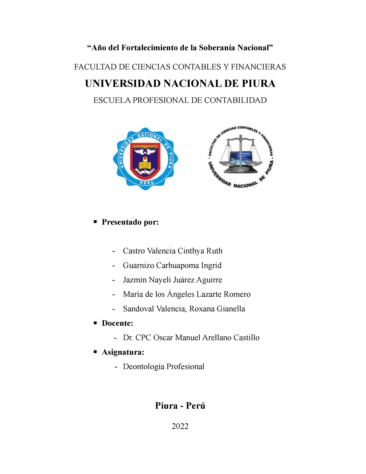 La Ley De Profesionalización Del Contador Público Grupo “año Del