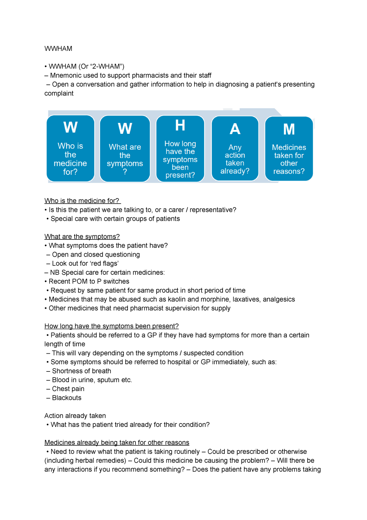 wwham-notes-relating-to-the-second-semester-s-pharmacy-practice