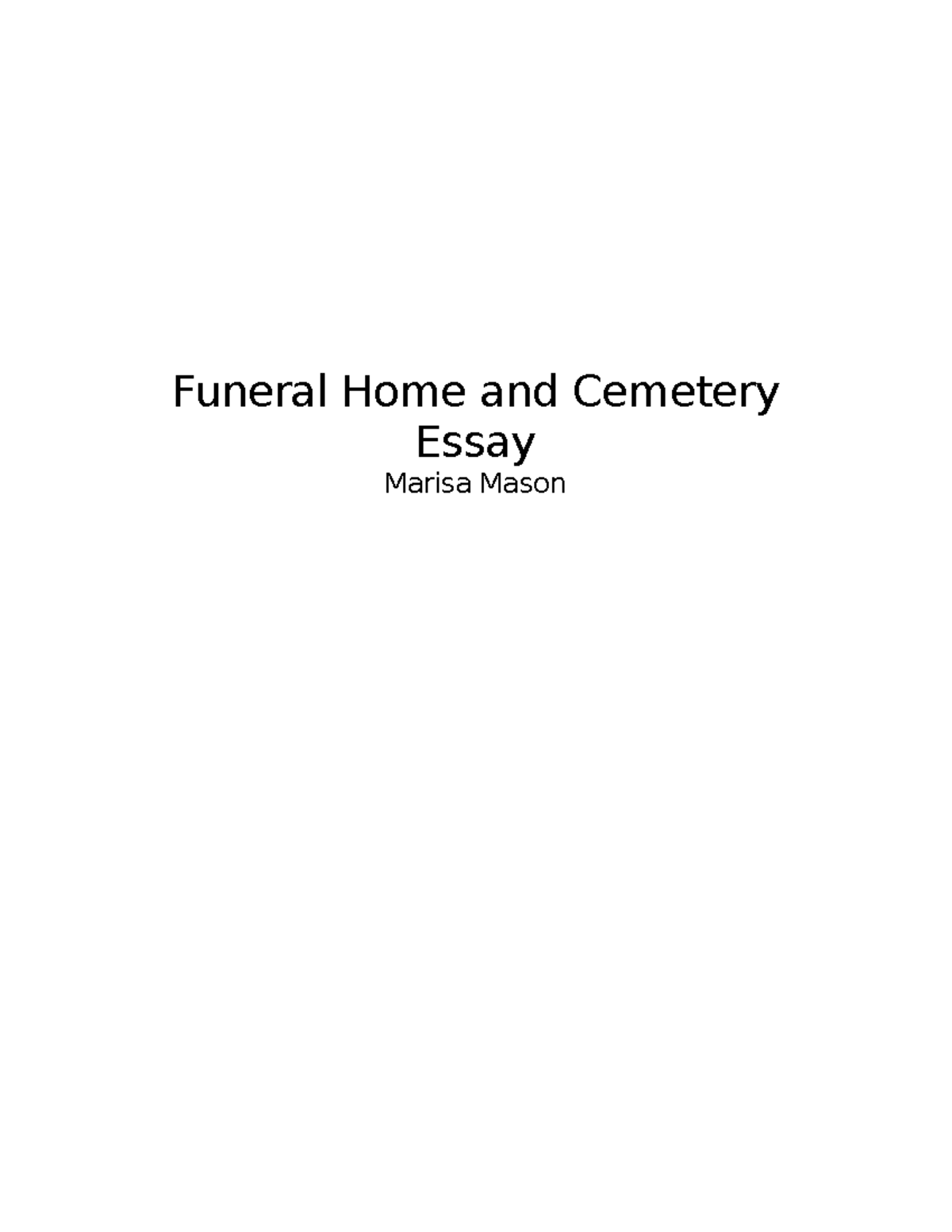 thesis about funeral service