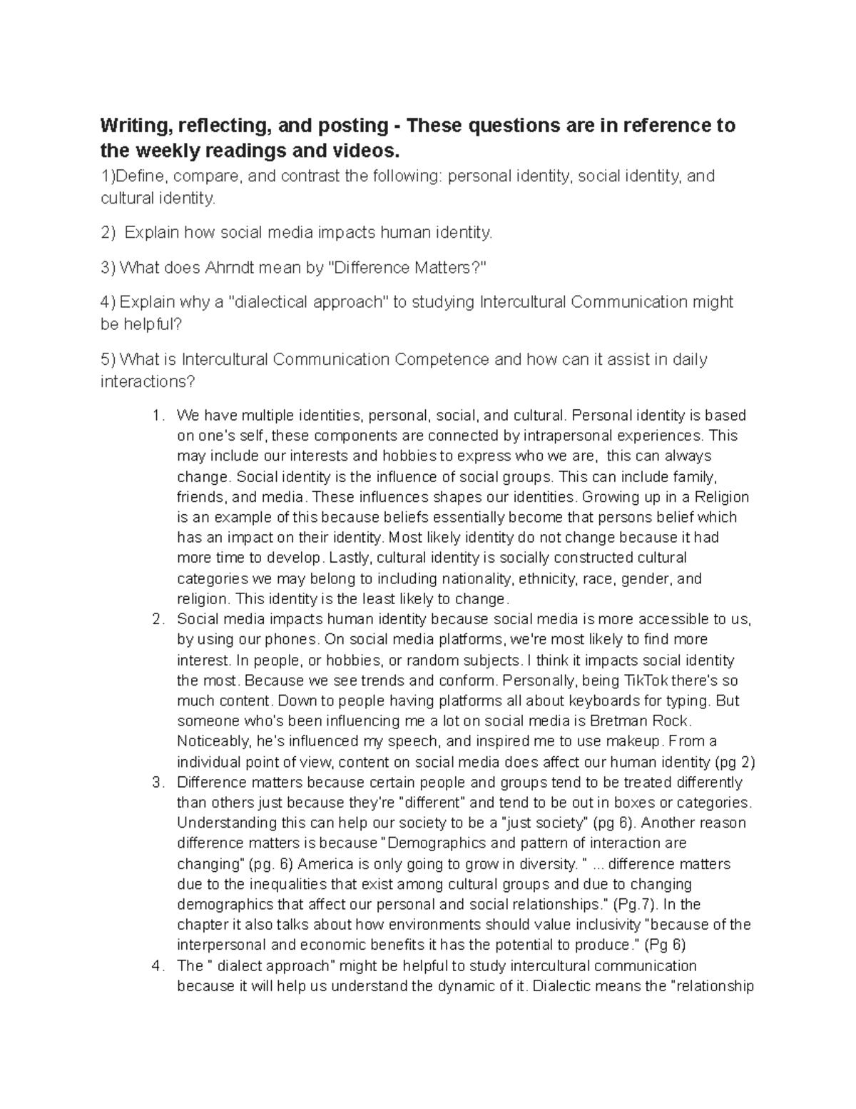Week 2 Discussion(16) - Google Docs - Writing, reflecting, and posting ...