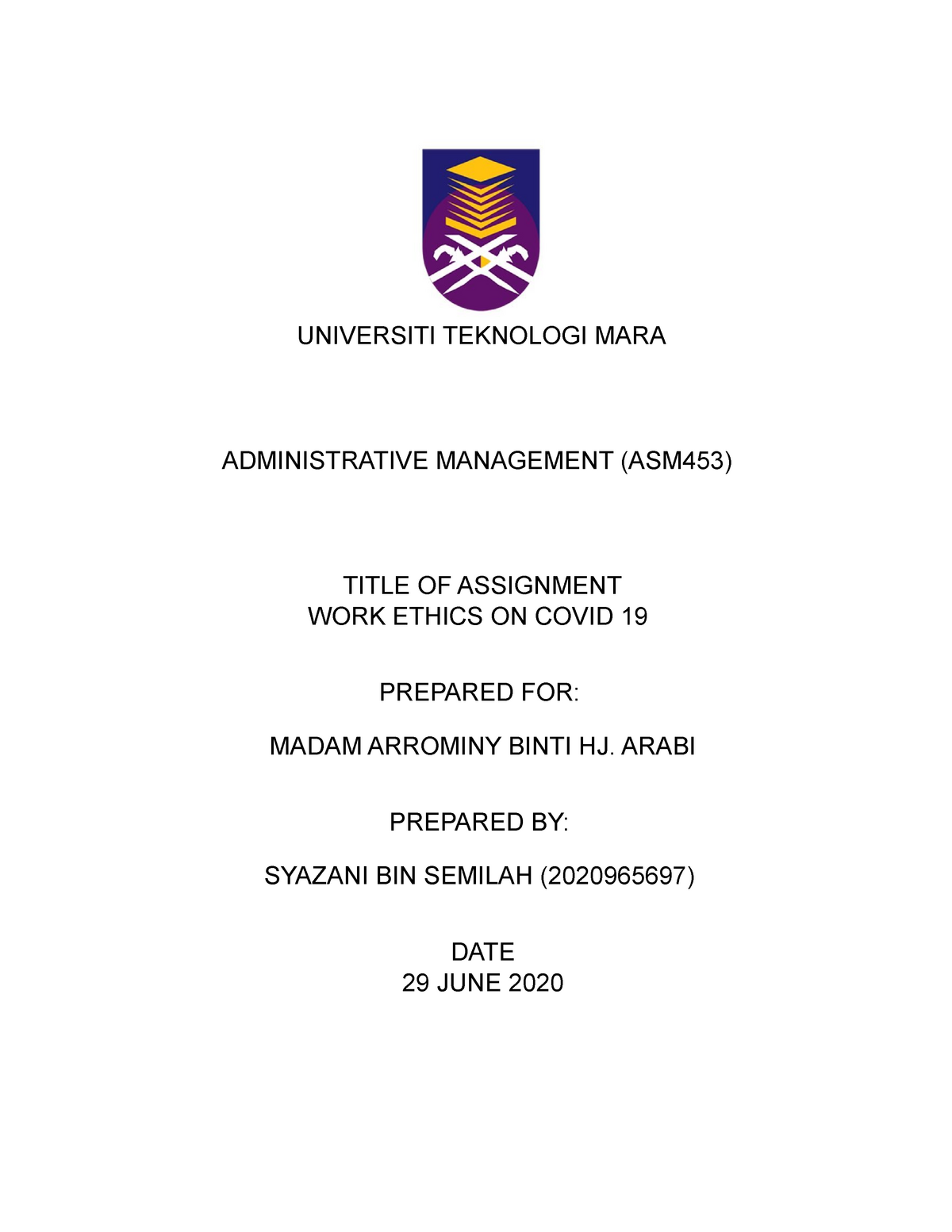 Logo Uitm Untuk Assignment