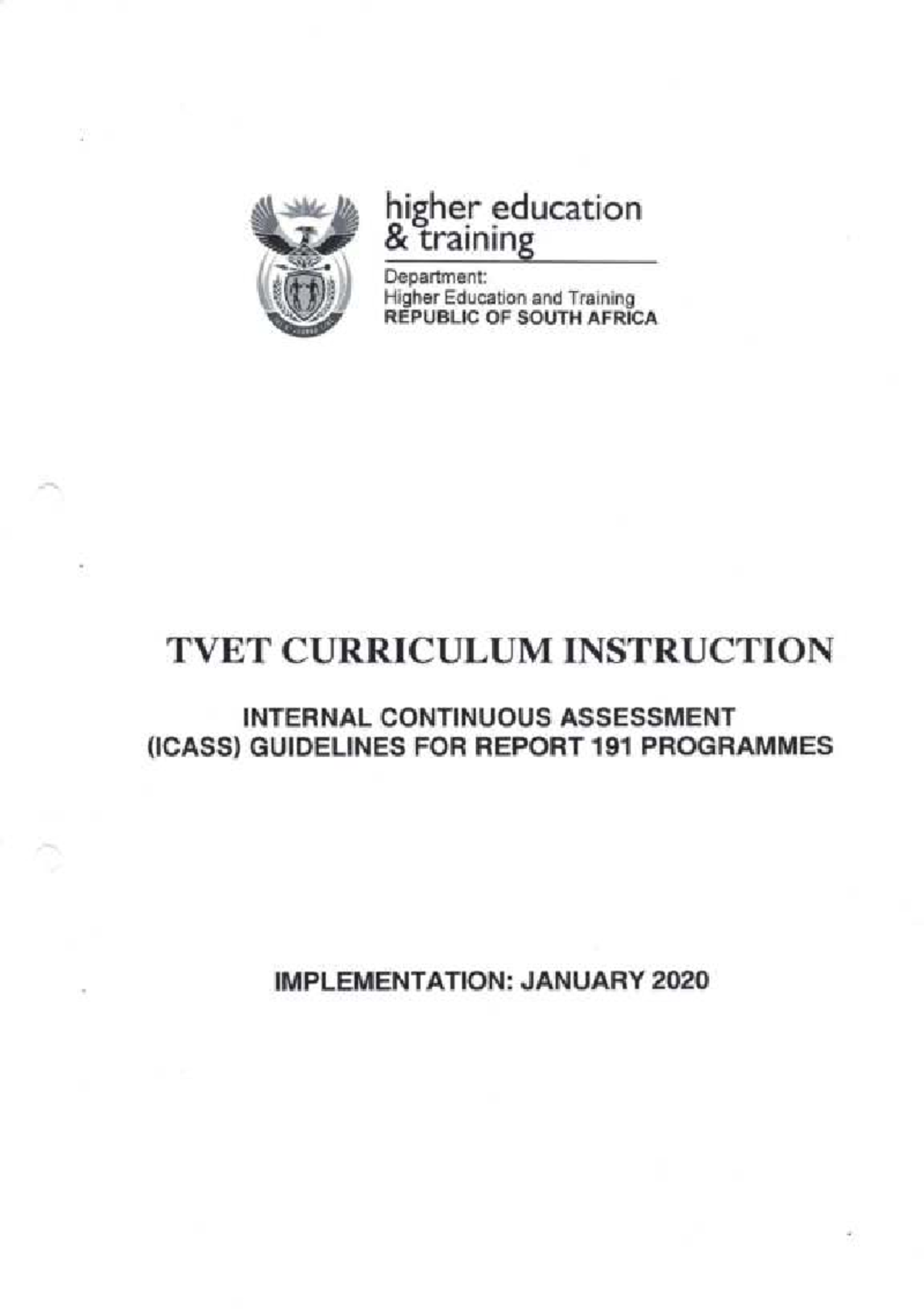 2020 Icass Guidelines for Report 191 2 - higher education training ...