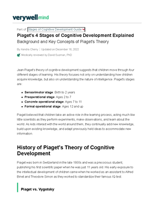 Piaget's cognitive development stages and maslow's hierarchy of needs