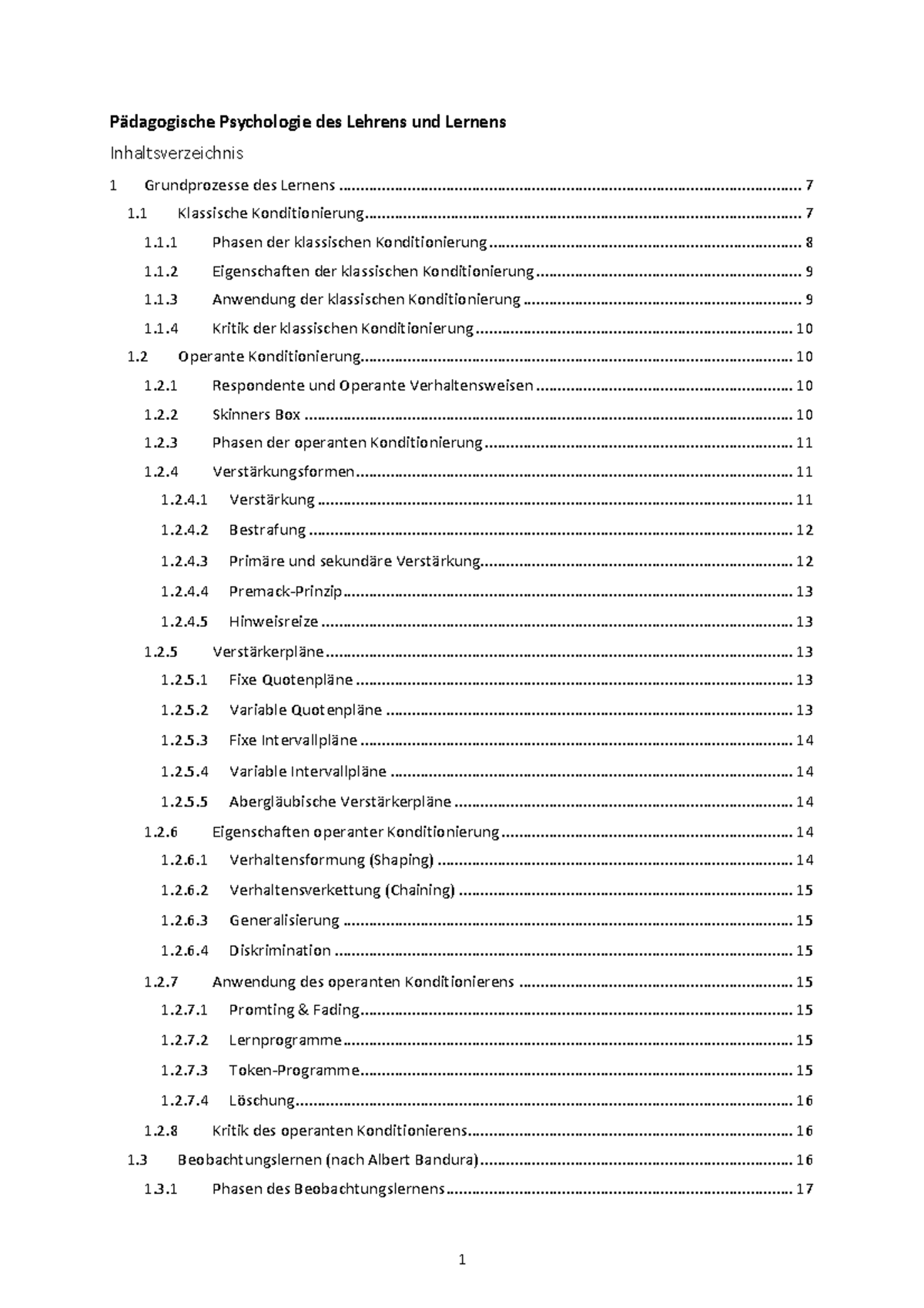 Ews Examen Uni Würzburg Lernpsychologie Zusammenfassung für das EWS Examen - Pädagogische