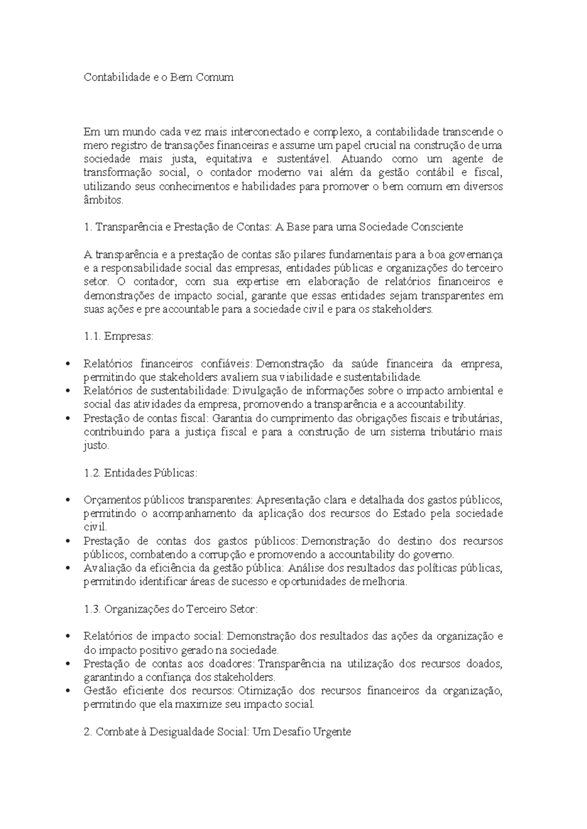 A Contabilidade e o Bem Comum - Contabilidade e o Bem Comum Em um mundo ...