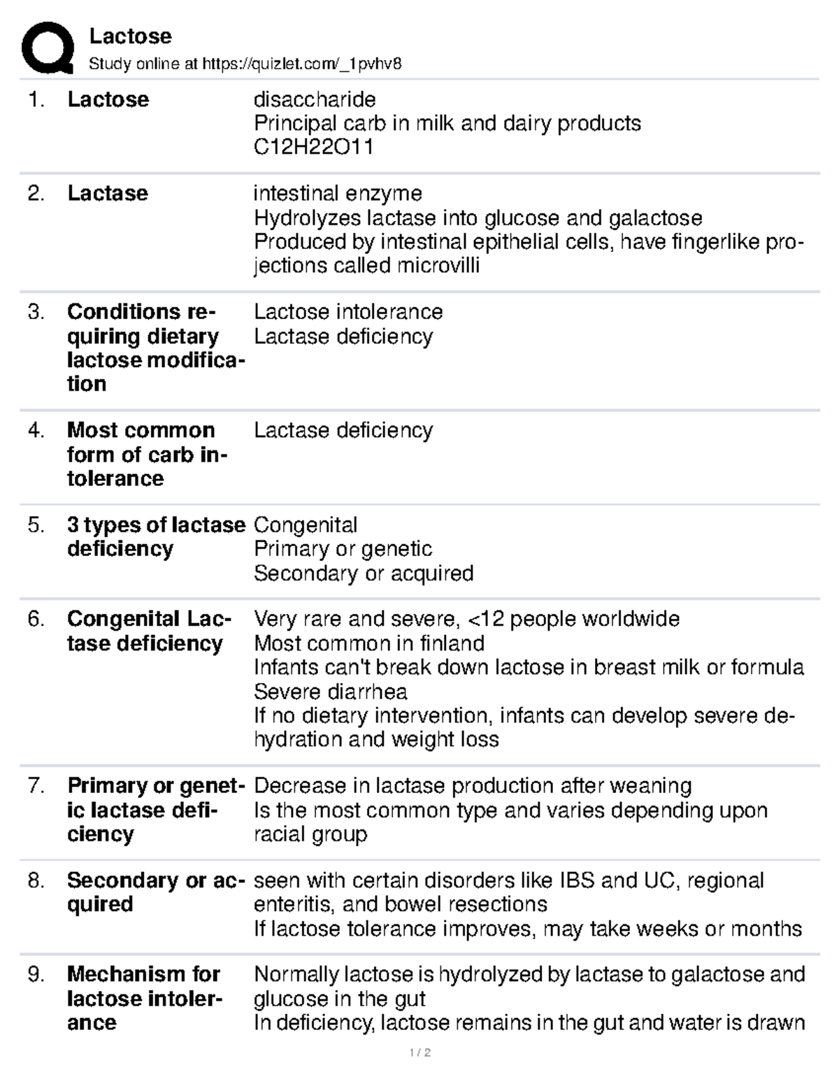 B6069472 208a 44ec ad87 38fe354075 ea Lactose Study online at quizlet