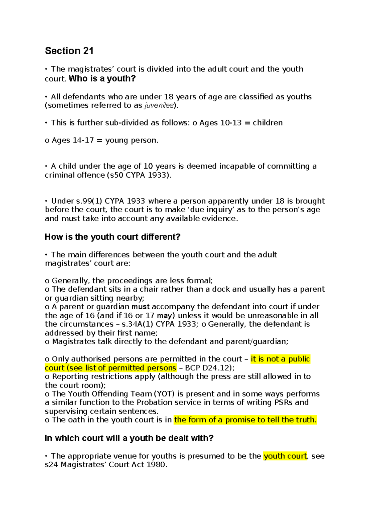 Section 22 - Information is given - Section 21 The magistrates’ court ...