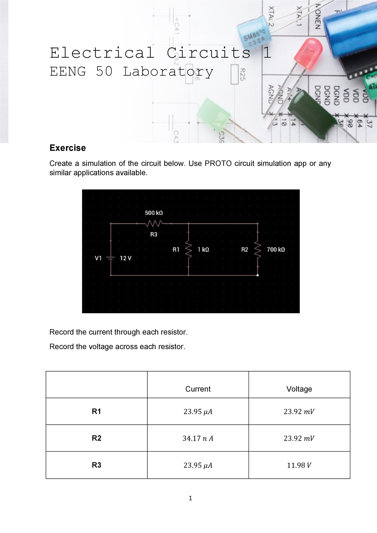 Laboratory Experiment 1 - EENG 50 Laboratory Exercise Create A ...
