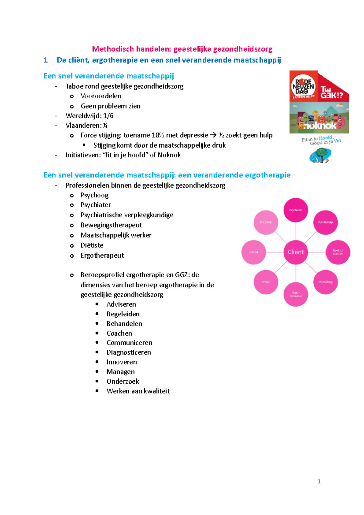 Samenvatting Methodisch Handelen-ggz - Methodisch Handelen: Geestelijke ...