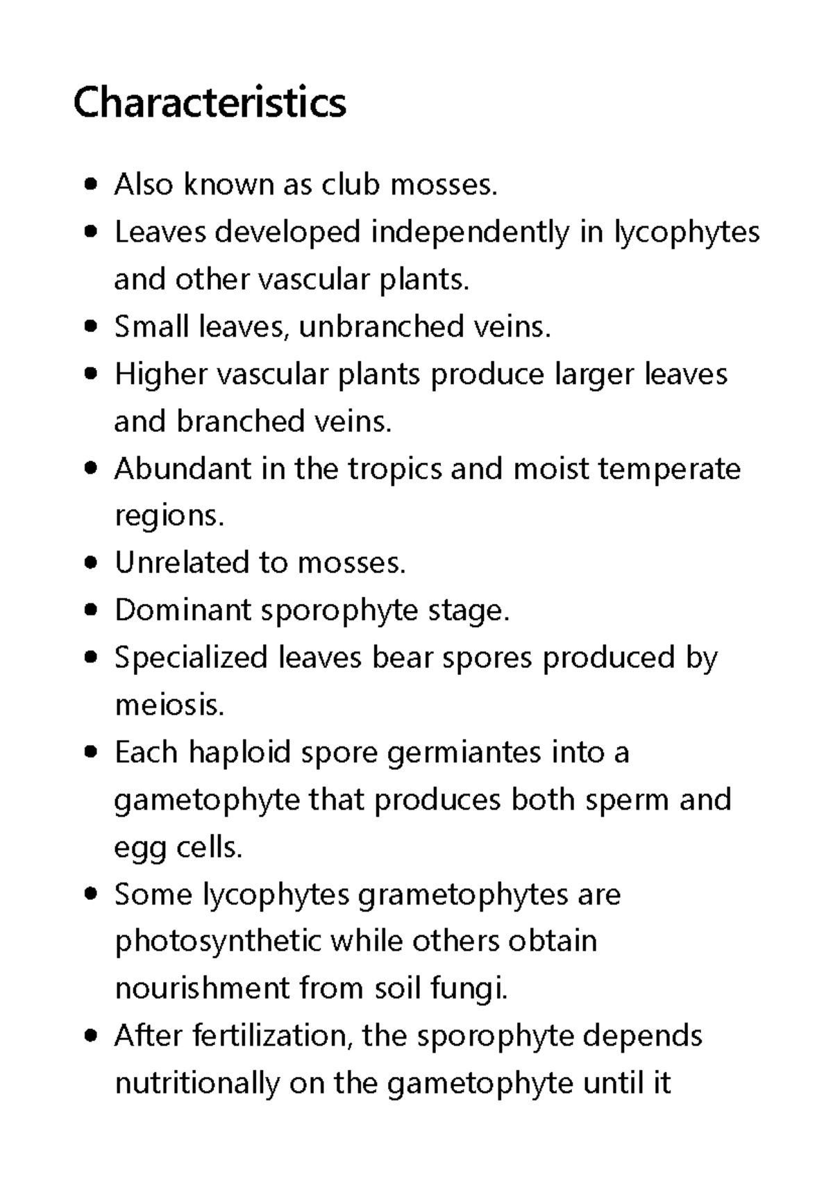 3. Club mosses Dr. Mosley Characteristics Also known as club mosses