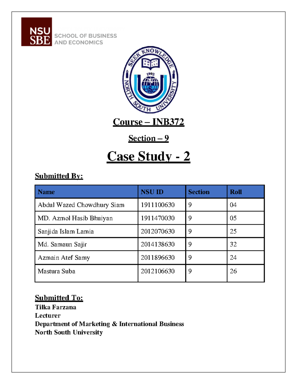 Case Study 2 Group 1 Inb372 Group Assignment Case Study 2 Group 1 Inb372 Group Assignment Case Study 2 Group 1 Inb372 Group Assignment Case Study 2 Group 1 Inb372 Group Assignment
