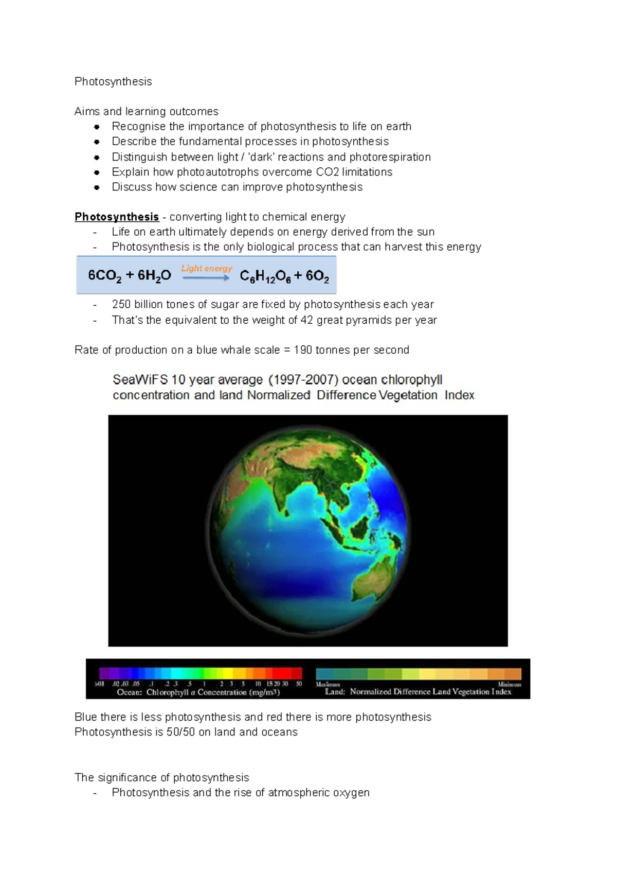 photosynthesis in biology - Photosynthesis Aims and learning outcomes ...