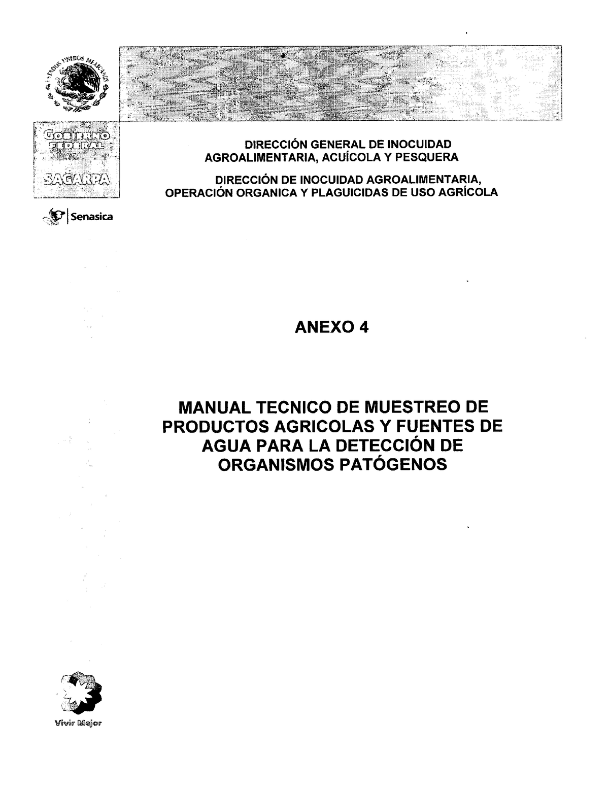 Anexo 4. Manual T Cnico DE Muestreo DE Productos AGR Colas Y Fuentes DE ...