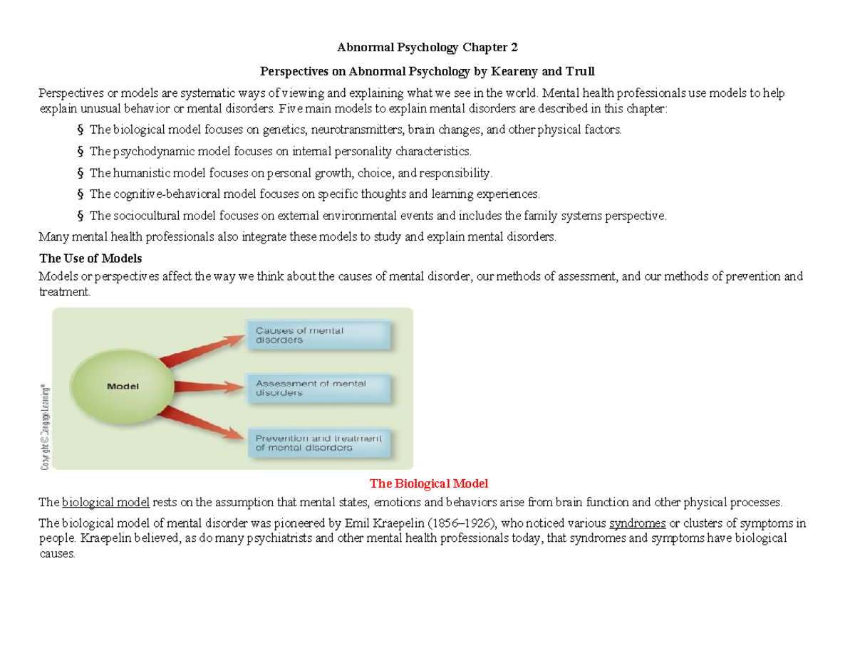 Abnormal Psychology Brief Chapter 2 Perspectives on Abnormal Psychology ...