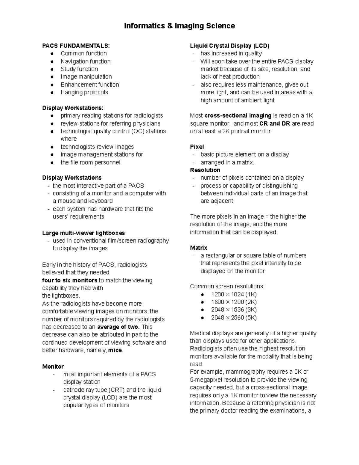 Imaging Science #3 - Informatics & Imaging Science PACS FUNDAMENTALS ...