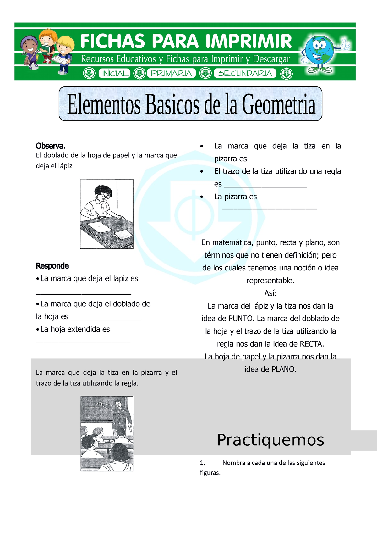 Ficha Elementos Basicos De La Geometria Para Tercero De Primaria ...