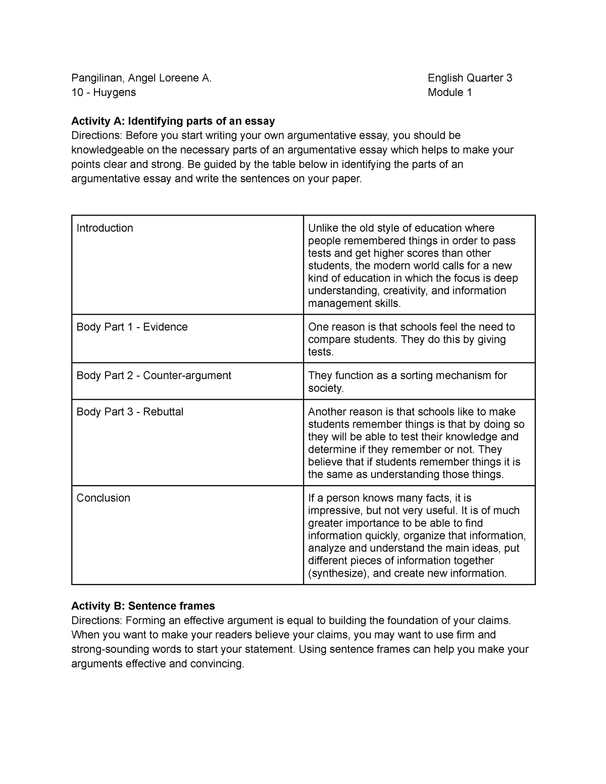 english quarter 3 module 1 writing an argumentative essay