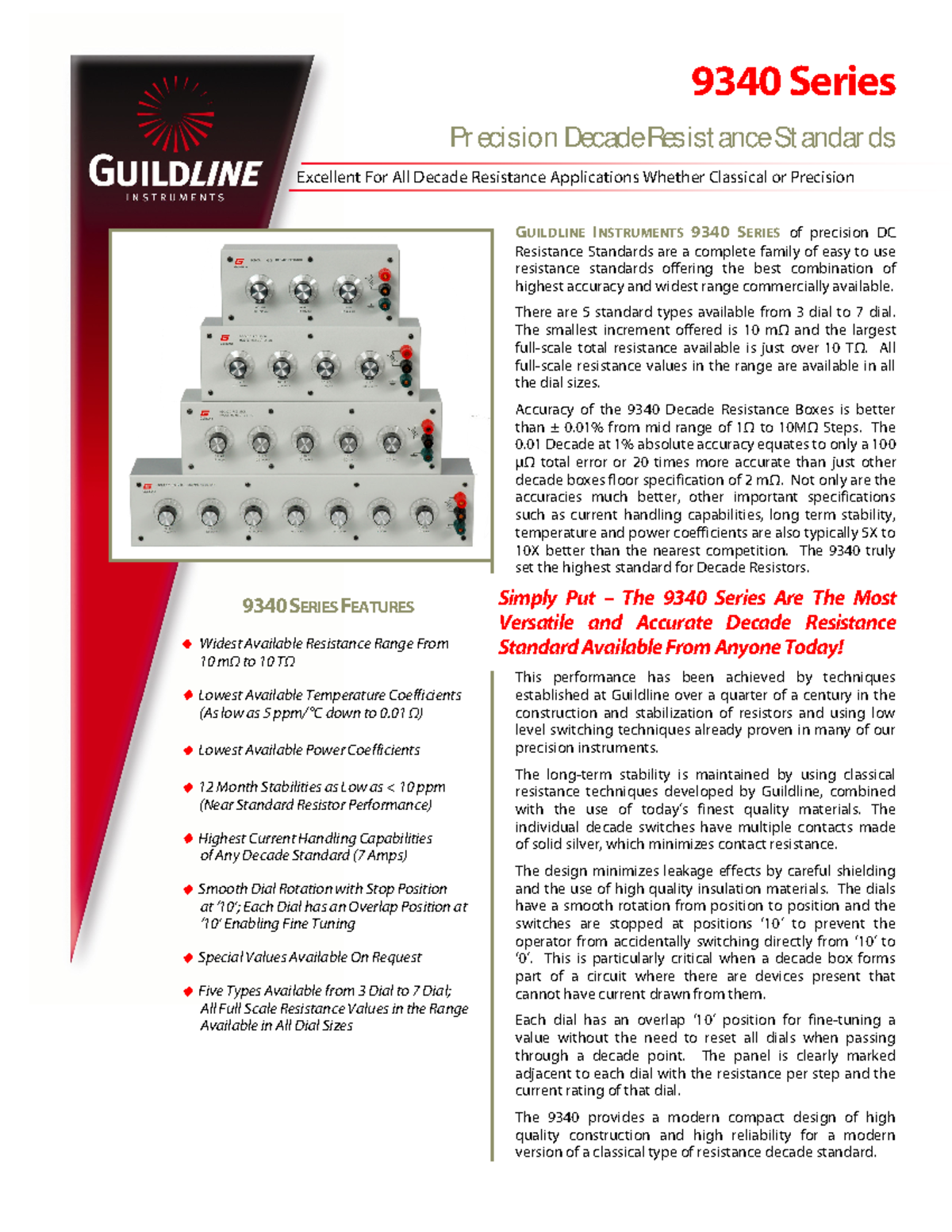 Guildline 9340Datasheet - 9340Series Pr ecision DecadeResist anceSt ...