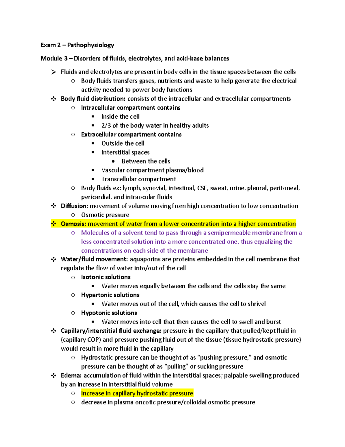 Exam 2 study guide - Porth's Essentials of Pathophysiology - Exam 2 ...