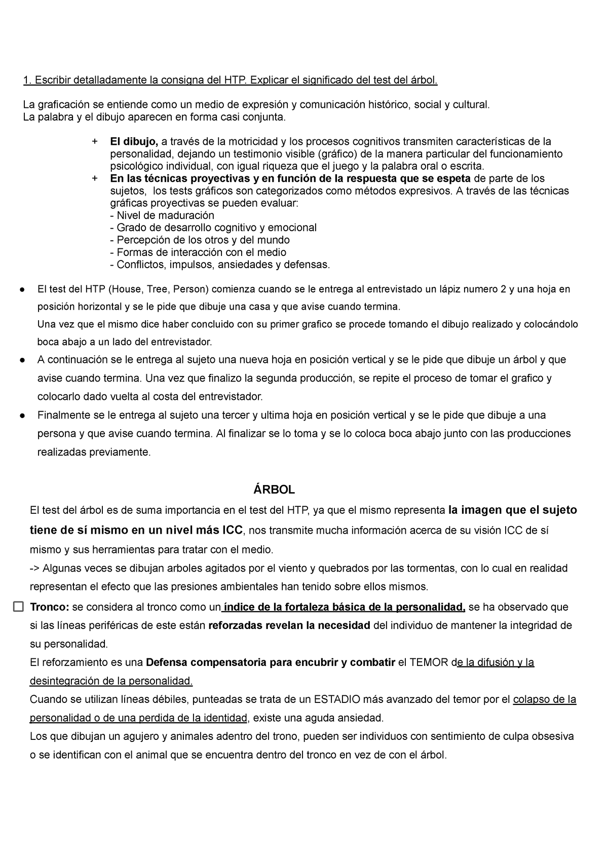 Parcial- posibles preguntas - apuntes - 1. Escribir detalladamente la ...