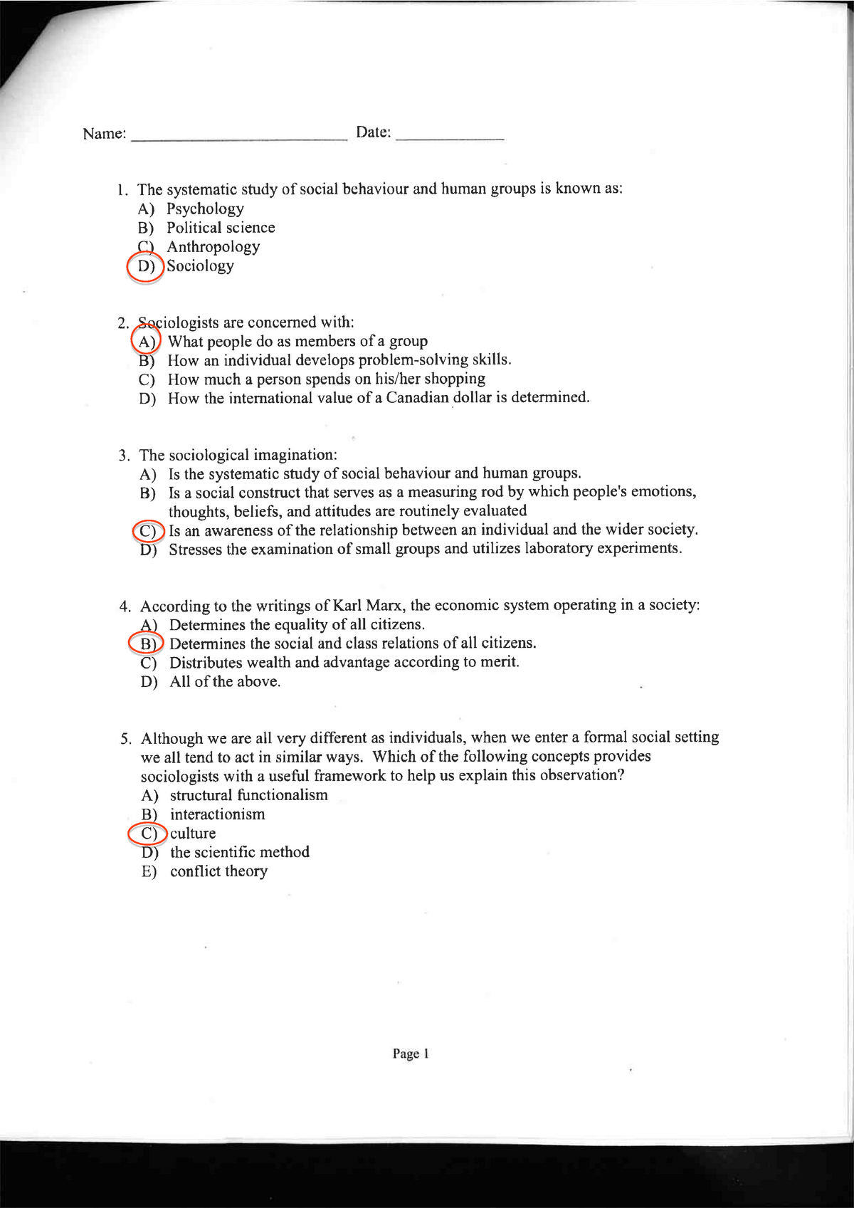 Soc Exam 1 - Exam - Soc 101 - Studocu