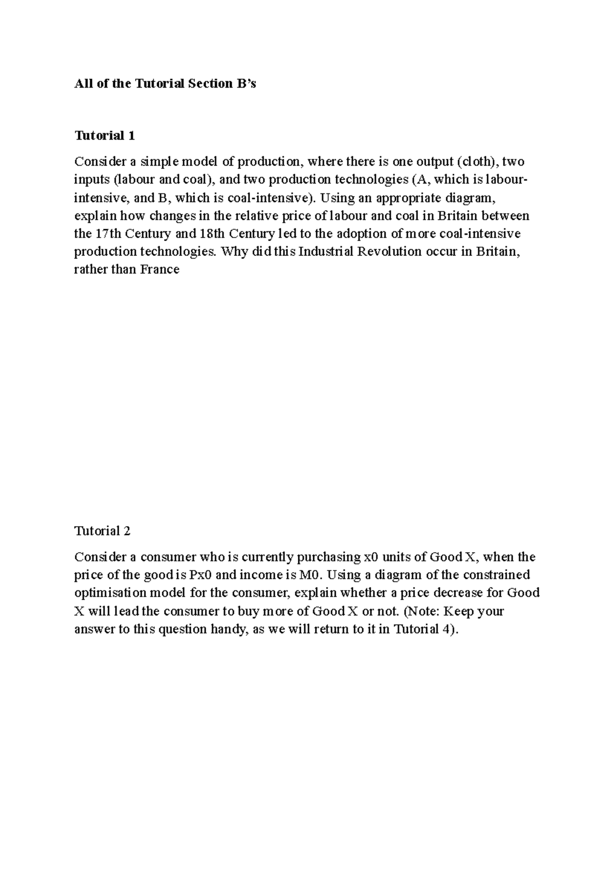 All Of The Tutorial Section B For Econs 101 - All Of The Tutorial ...