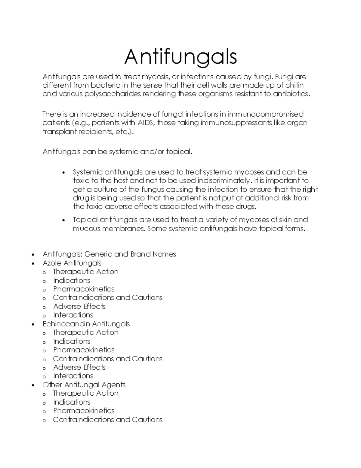 NCM 106 Antifungal - Antifungals Antifungals Are Used To Treat Mycosis ...