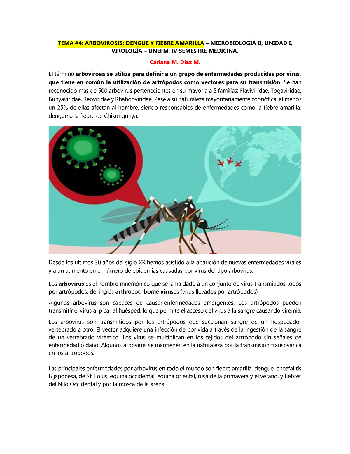 Teórico 4. Arbovirus Cmdm - TEMA #4: ARBOVIROSIS: DENGUE Y FIEBRE ...