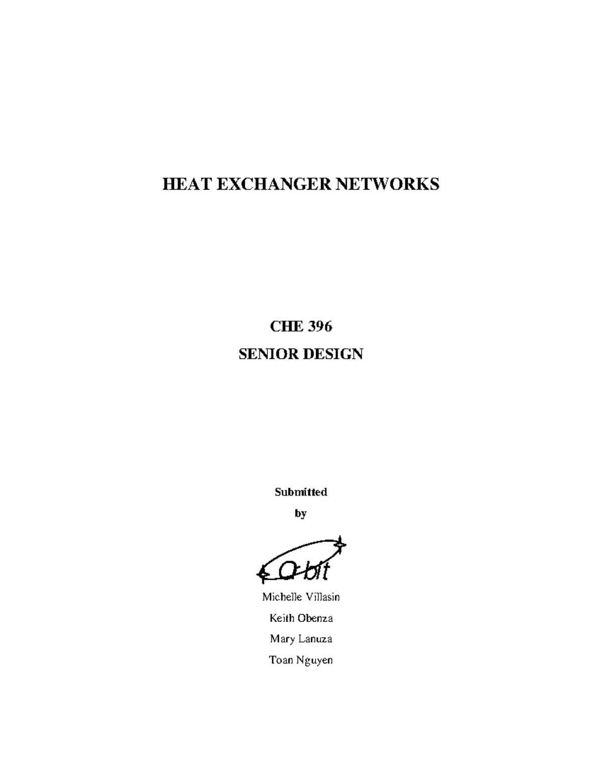 HEAT Exchanger and Network - HEAT EXCHANGER NETWORKS CHE 396 SENIOR ...