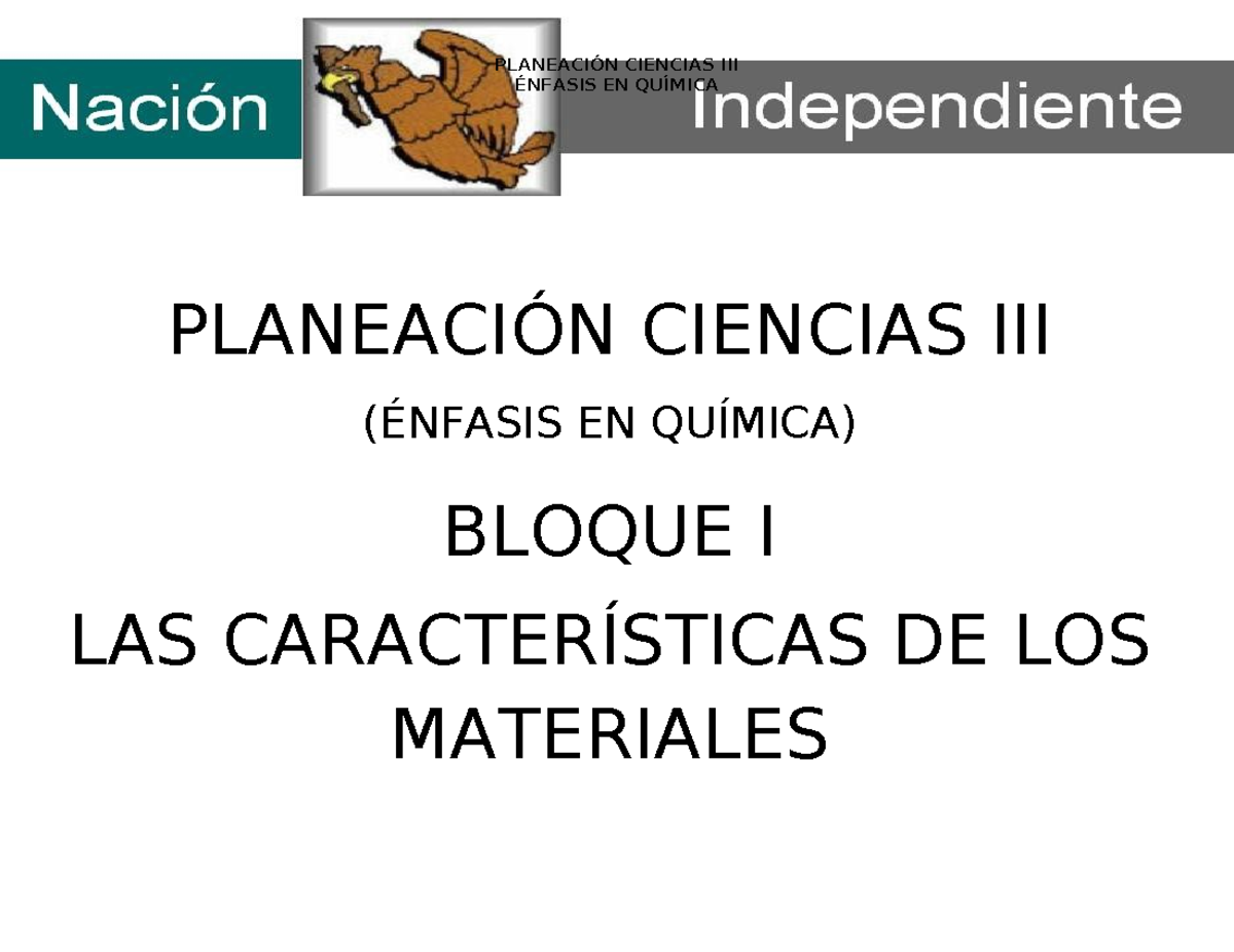 138294921 Ciencias III Planeacion Completa Quimica - ÉNFASIS EN QUÍMICA