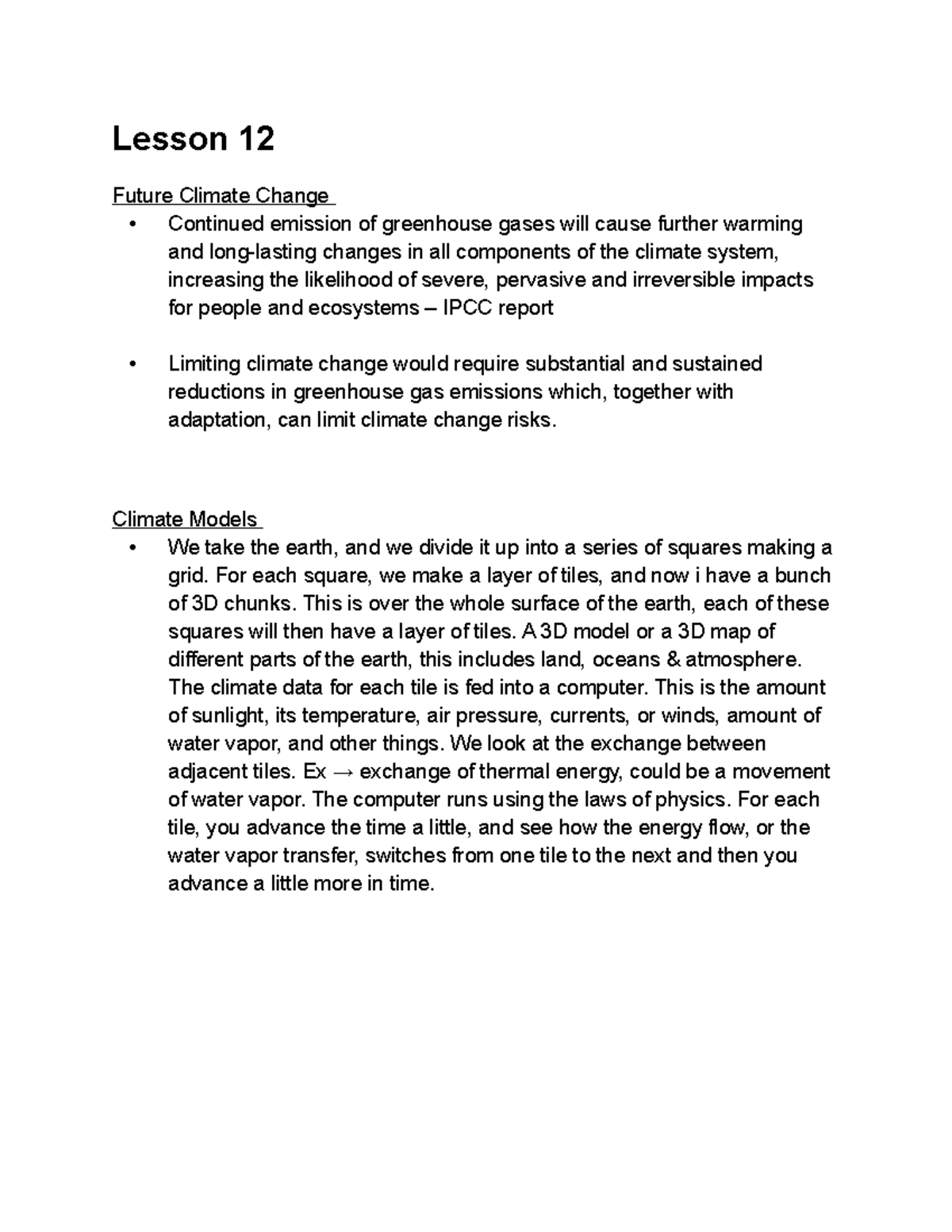 Lesson 12 PHYS 273 - lecture notes - Lesson 12 Future Climate Change ...