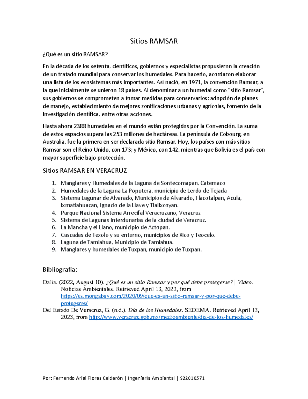 Sitios Ramsar en le estado de Veracruz - Por: Fernando Ariel Flores ...