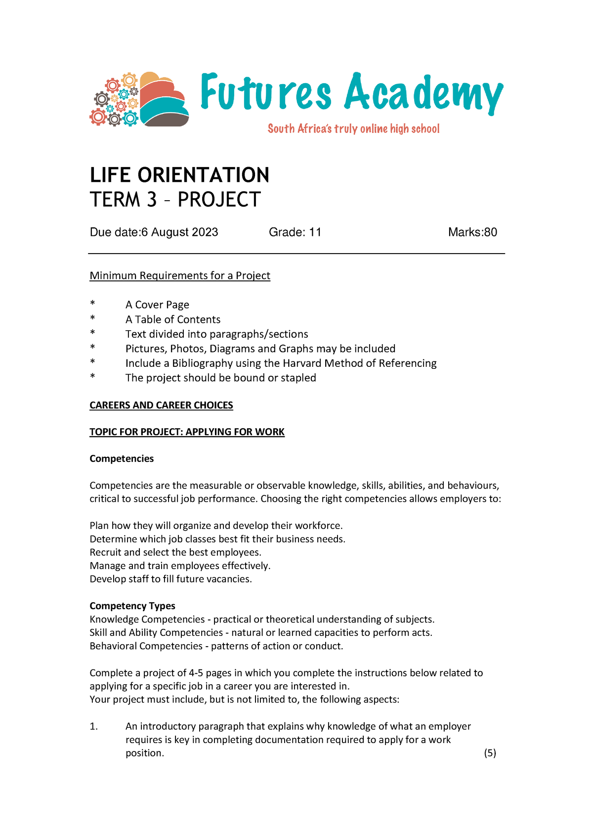 research project grade 11 2022 life orientation