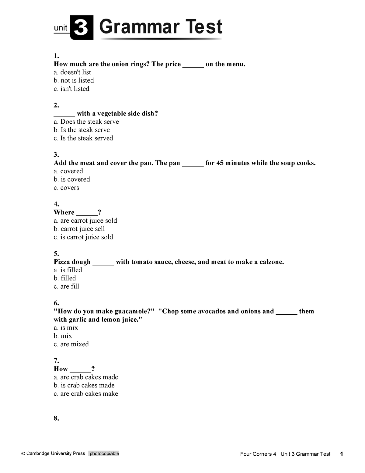 grammar-unit-3-l4-ingles-cambridge-university-press-photocopiable