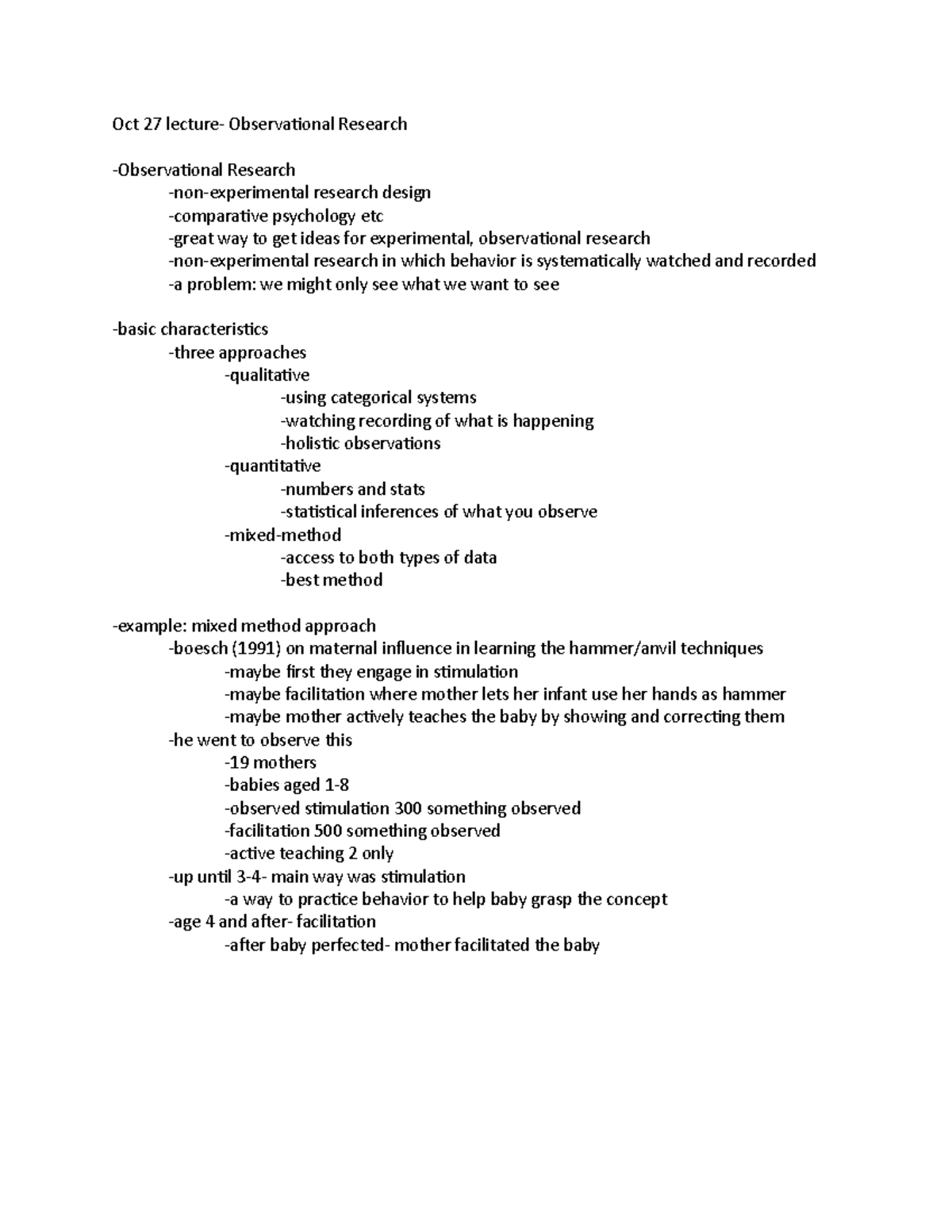 Humbehv 3MD3 post midterm lectures - Oct 27 lecture- Observational ...